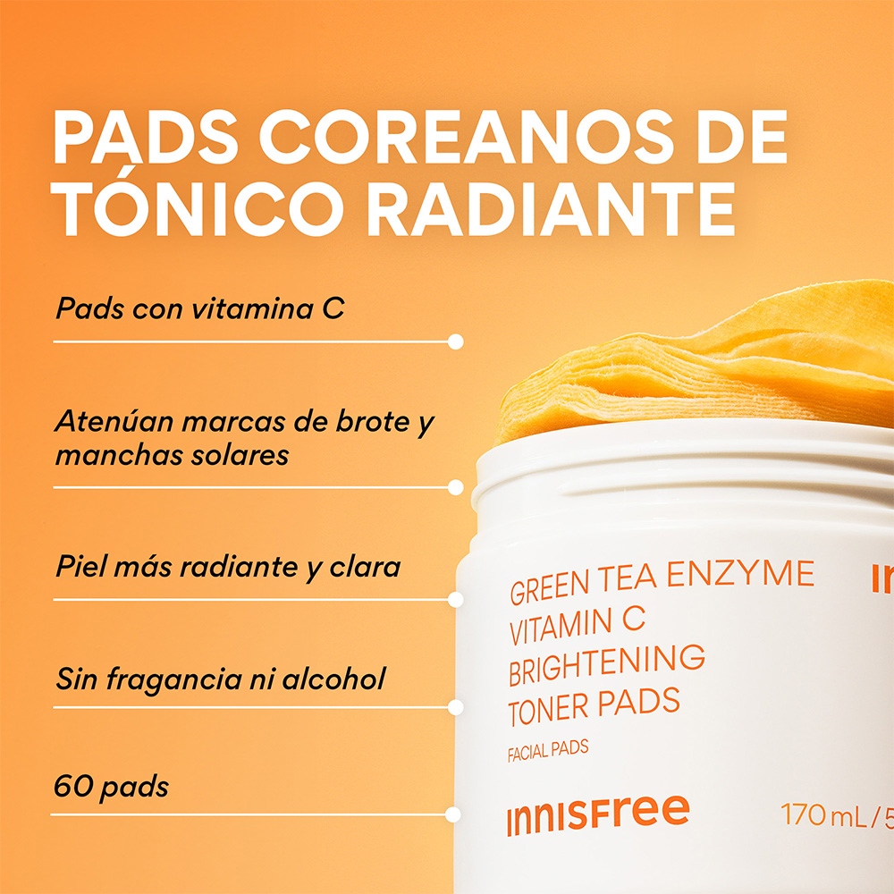 DAILY VITAMIN C KOREAN BRIGHTENING TONER PADS WITH NIACINAMIDE FOR DARK SPOTS (PADS DE T&Oacute;NICO CON VITAMINA C)